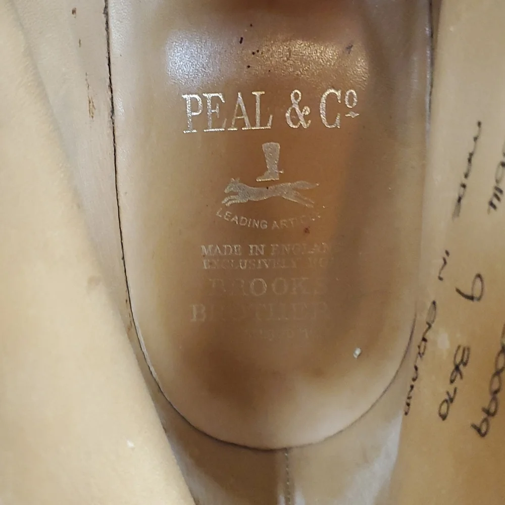 Peal & Co Brooks brothers leather lace brown shoes men size 9